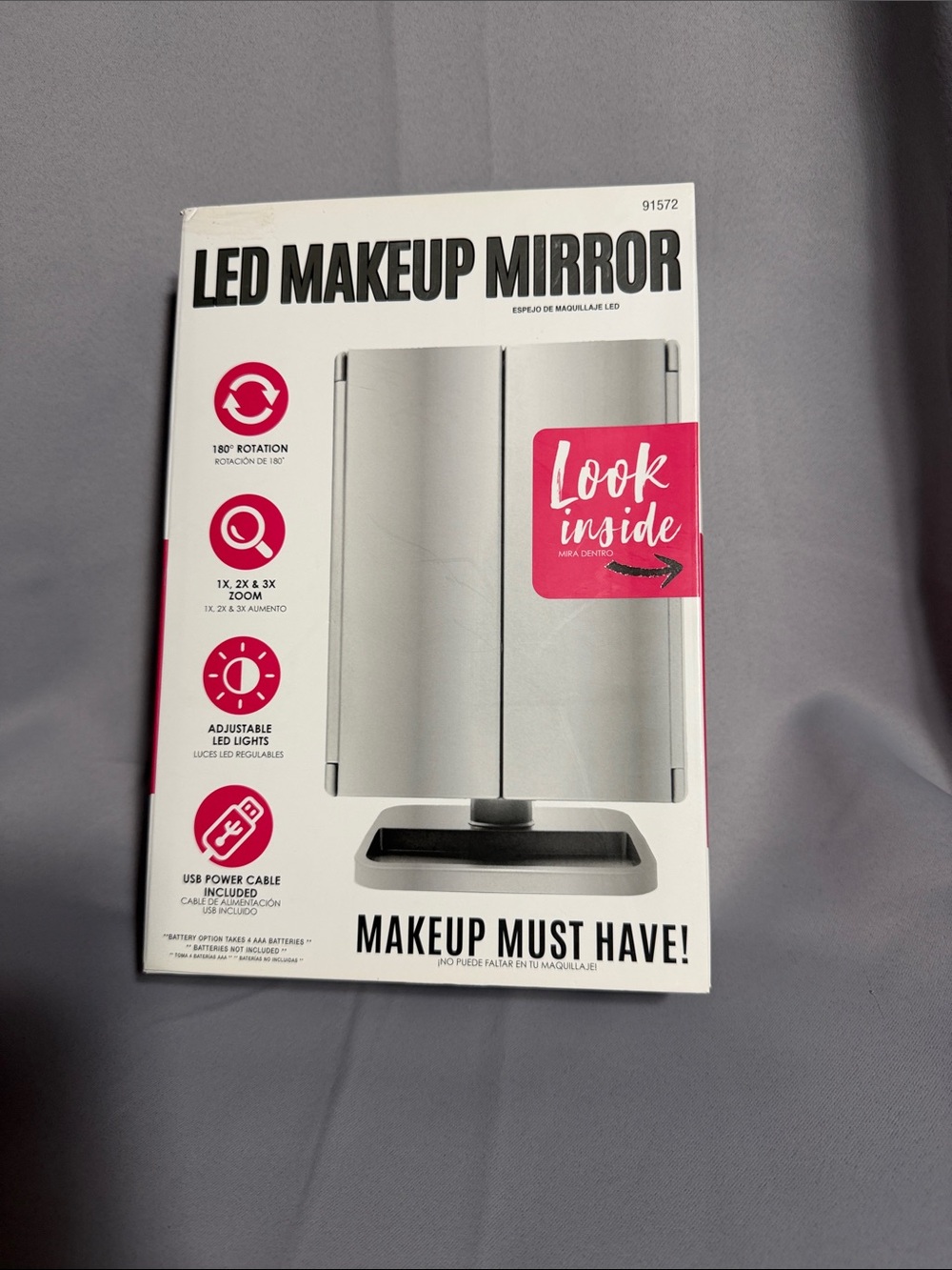 LED Makeup Mirror - Silver | BRAND